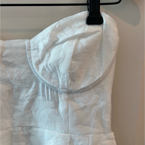 Lulus From this Day White Floral Jacquard Strapless Midi Dress NWT - Picture 5 of 16